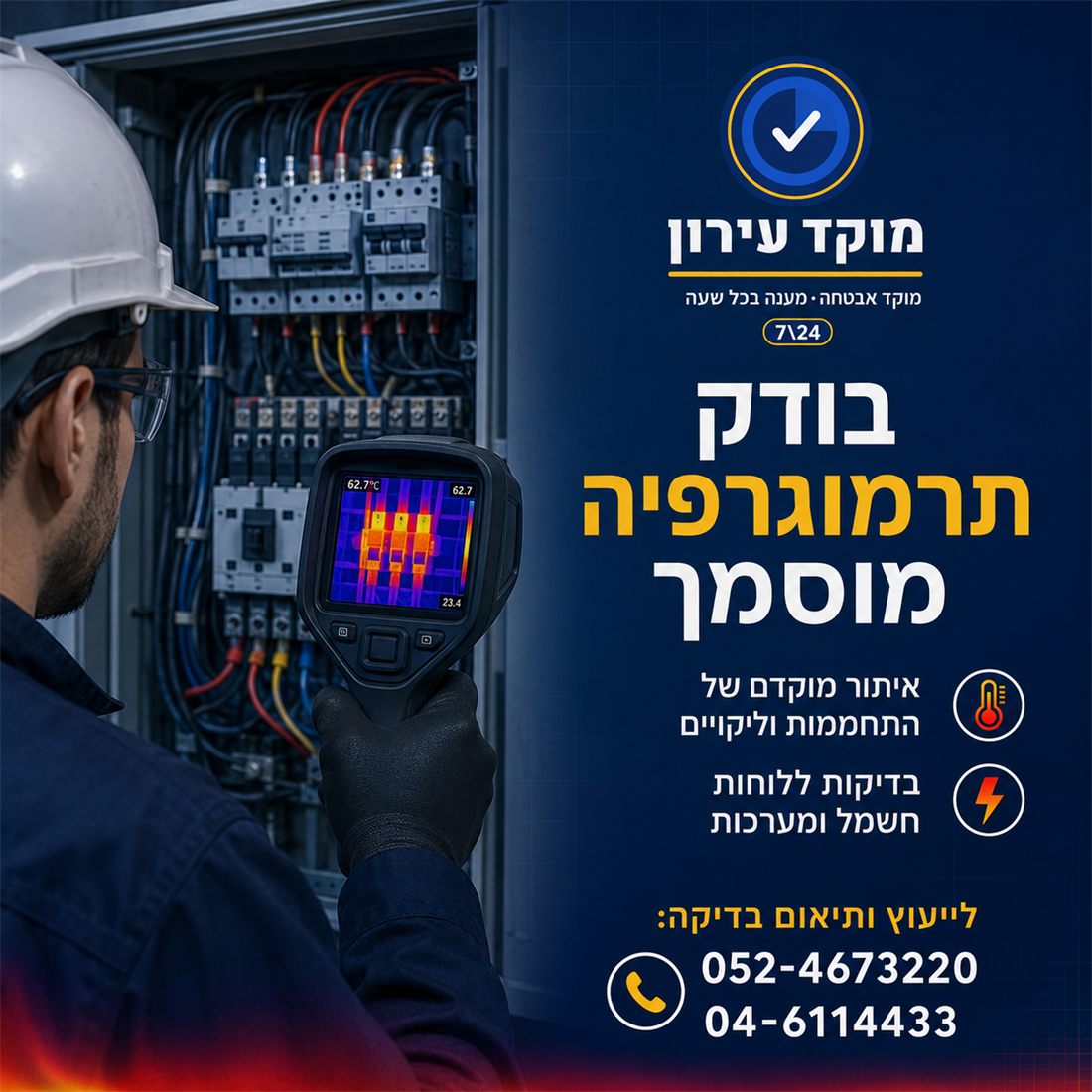 בודק תרמוגרפיה מוסמך – איתור מוקדם של התחממויות וליקויים בלוחות חשמל